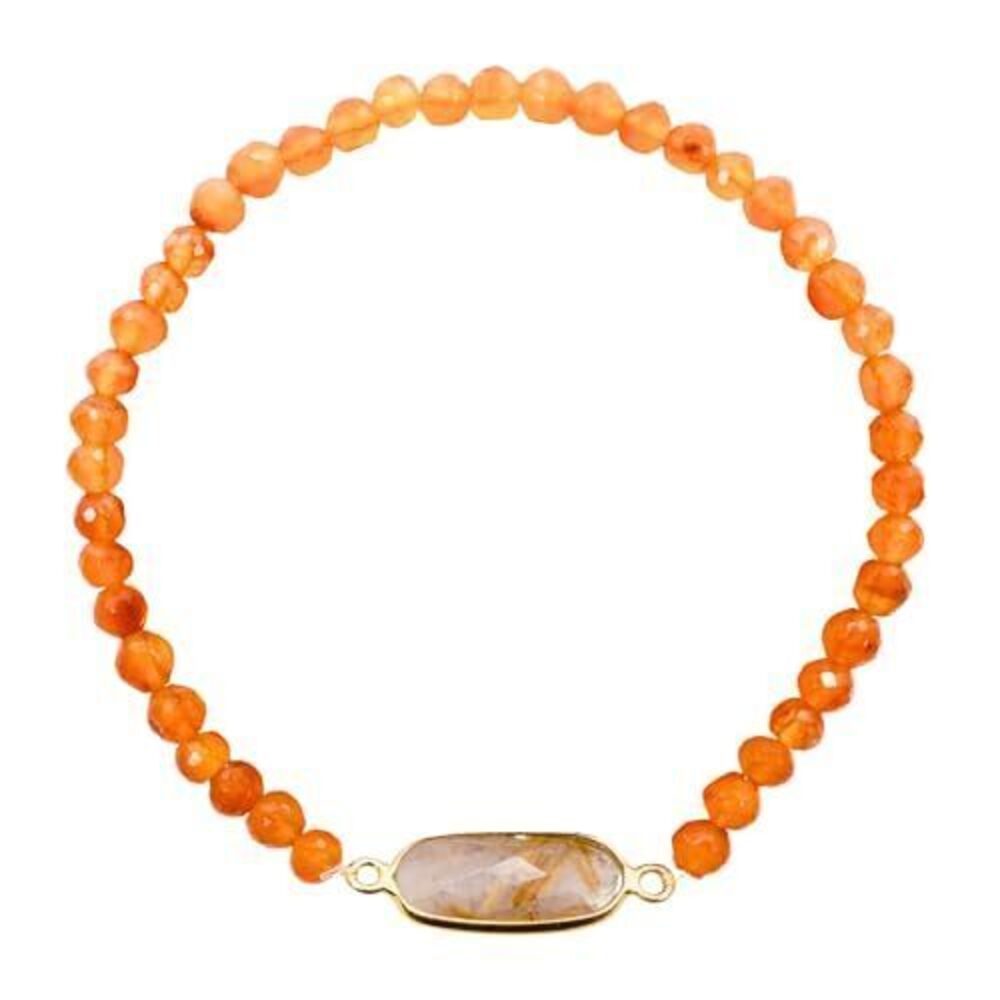 2003 Carnelian Bracelet Teen Girls, Certified 925 Sterling Silver with 18K